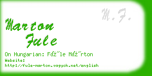 marton fule business card